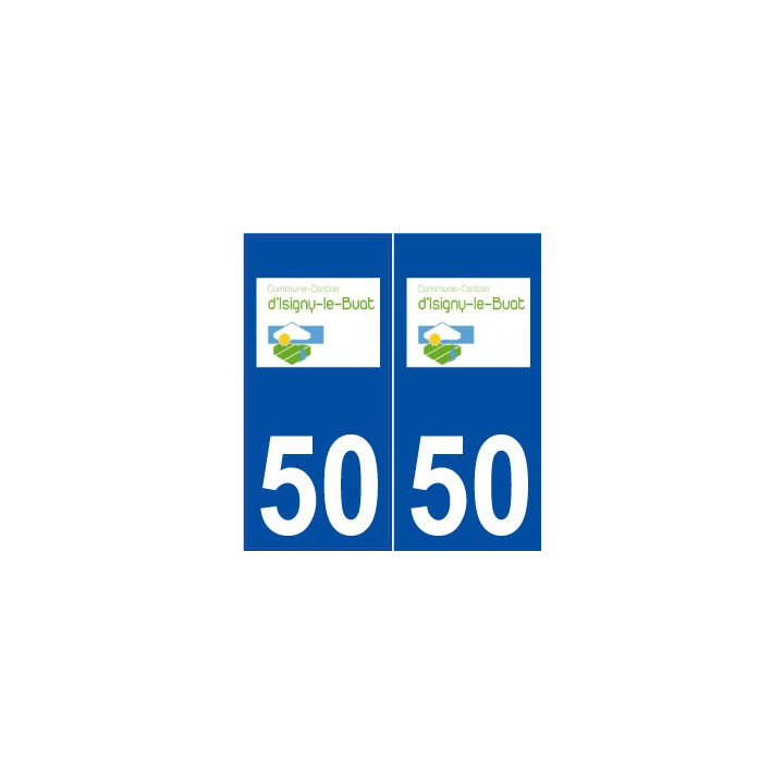 50 Isigny-le-Buat logo autocollant plaque stickers ville