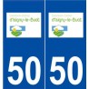 50 Isigny-le-Buat logo autocollant plaque stickers ville