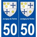 50 Juvigny-le-Tertre blason autocollant plaque stickers ville