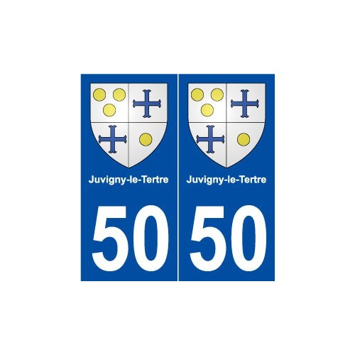 50 Juvigny-le-Tertre blason autocollant plaque stickers ville