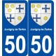 50 Juvigny-le-Tertre blason autocollant plaque stickers ville