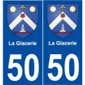 50 La Glacerie blason autocollant plaque stickers ville