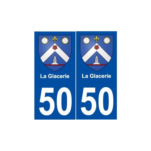 50 La Glacerie blason autocollant plaque stickers ville