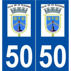 50 La Glacerie logo autocollant plaque stickers ville
