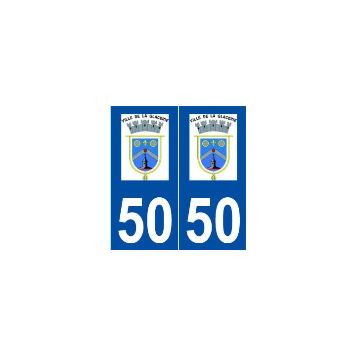 50 La Glacerie logo autocollant plaque stickers ville