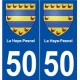 50 La Haye-Pesnel blason autocollant plaque stickers ville