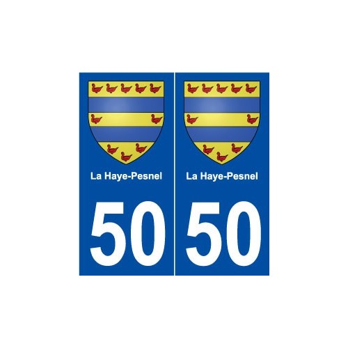50 La Haye-Pesnel blason autocollant plaque stickers ville