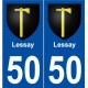 50 Lessay blason autocollant plaque stickers ville