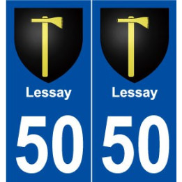 50 Lessay blason autocollant plaque stickers ville