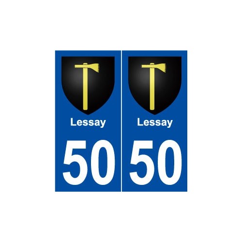 50 Lessay blason autocollant plaque stickers ville