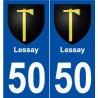 50 Lessay blason autocollant plaque stickers ville