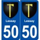 50 Lessay blason autocollant plaque stickers ville