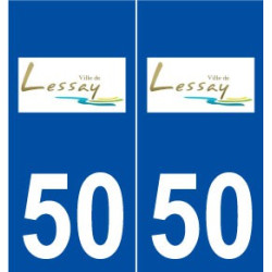 50 Lessay logo autocollant plaque stickers ville