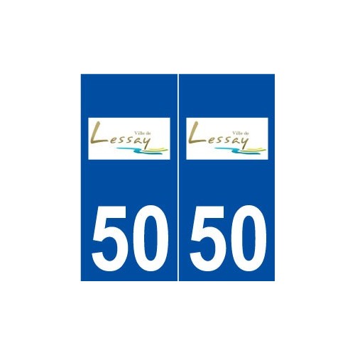 50 Lessay logo autocollant plaque stickers ville