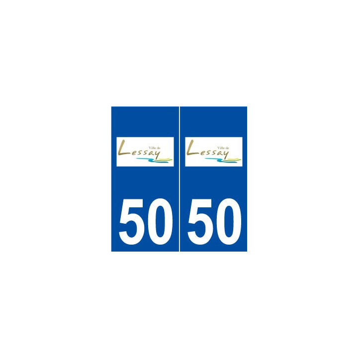 50 Lessay logo autocollant plaque stickers ville