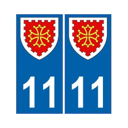 11 Aude autocollant plaque blason armoiries stickers département