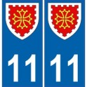 11 Aude autocollant plaque blason armoiries stickers département