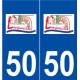 50 Longueville logo autocollant plaque stickers ville