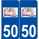 50 Longueville logo autocollant plaque stickers ville