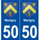 50 Marigny blason autocollant plaque stickers ville