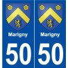 50 Marigny blason autocollant plaque stickers ville