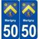 50 Marigny blason autocollant plaque stickers ville