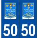 50 Marigny logo autocollant plaque stickers ville
