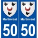 50 Martinvast blason autocollant plaque stickers ville