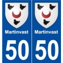 50 Martinvast blason autocollant plaque stickers ville