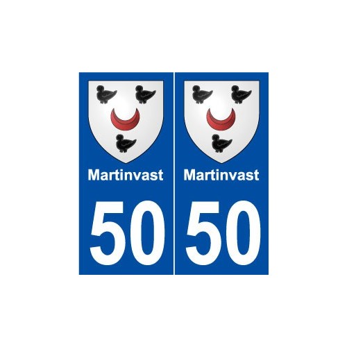 50 Martinvast blason autocollant plaque stickers ville