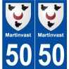 50 Martinvast blason autocollant plaque stickers ville