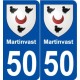 50 Martinvast blason autocollant plaque stickers ville