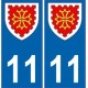 11 Aude autocollant plaque blason armoiries stickers département