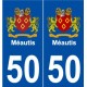 50 Méautis logo autocollant plaque stickers ville