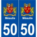 50 Méautis logo autocollant plaque stickers ville