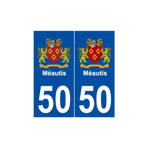 50 Méautis logo autocollant plaque stickers ville