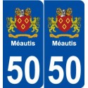 50 Méautis logo autocollant plaque stickers ville