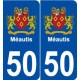 50 Méautis logo autocollant plaque stickers ville
