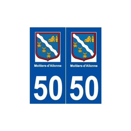 50 Moitiers-d'Allonne logo autocollant plaque stickers ville