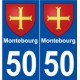 50 Montebourg blason autocollant plaque stickers ville