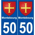 50 Montebourg blason autocollant plaque stickers ville