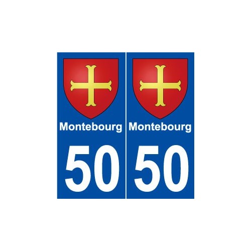 50 Montebourg blason autocollant plaque stickers ville