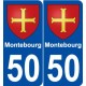 50 Montebourg blason autocollant plaque stickers ville