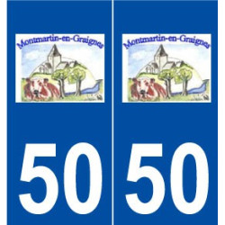 50 Montmartin-en-Graignes logo autocollant plaque stickers ville