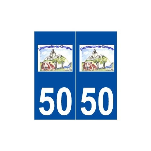 50 Montmartin-en-Graignes logo autocollant plaque stickers ville