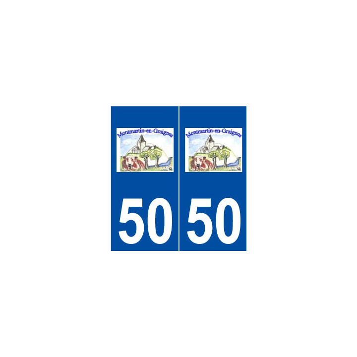 50 Montmartin-en-Graignes logo autocollant plaque stickers ville