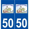 50 Montmartin-en-Graignes logo autocollant plaque stickers ville