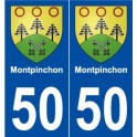 50 Montpinchon blason autocollant plaque stickers ville