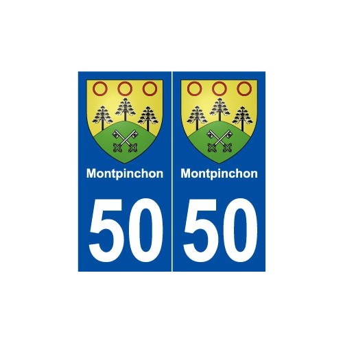 50 Montpinchon blason autocollant plaque stickers ville