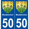 50 Montpinchon blason autocollant plaque stickers ville